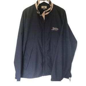Cutter & Buck Packable Golf Jacket Lightweight Zip Up Navy Blue Tan Size L